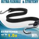 Solid As Mountain Bungee Cords with Hooks 20 Pack Heavy Duty Black Rubber Tarp Straps 15", 21", 31", 41" for Cargo, Camping & Luggage, 180 lbs Load