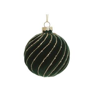 4inch Velvet Ornaments for Christmas Tree, 9PCS Glitter Flocked Christmas Ornaments Decorations Balls Set Decor Green