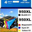 950XL 951XL Ink Cartridges Combo Pack for HP 950 XL 951 XL Replacement for HP OfficeJet Pro 8600 8610 8620 8100 8630 8660 8640 8615 8616 8625 76DW 251DW 271DW(1 Black, 1 Cyan, 1 Magenta, 1 Yellow)