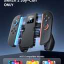 TRANSNOVO Charging Grip Compatible with Nintendo Switch 2 Joy-Con (2025), Ergonomic Controller Charger Grip Handle with 1400 mAh Built-in Battery, Magnet Lock, LED Indicator, Play & Charge While Gaming