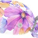 2 Pcs Working Cap with Buttons Sweatband Vintage Ocean Sea Turtle Starfish Retro Ribbon Tie Back Bouffant Hats (One Size, Multicoloured 11)