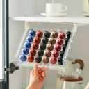 Coffee Pod Capsule Drawer Organizer,Compatible with Nespresso Original Pods, 30-Capacity Clear Drawer Organizer & Stand,for Under Cabinet Pod Storage Holder & Accessories