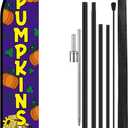 15 ft Halloween Pumpkins Feather Flag Kit Include Flag, Pole and Ground Mt Outdoor Fall Feather Decorations for Fall Pumpkins Business Halloween Thanksgiving Day Festivals Farms Events