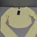 LongSleeve Wild Fable Beige Scoop Neck Womens Top (Yellow, XS)