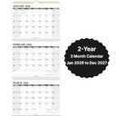 Wall Calendar 2026-2027, 3 Month Vertical Calendar, Move-a-Page, 2 Year from January 2026 - December 2027, 11’’ x 25’’, Large Monthly Hanging Calendar with Ruled Blocks, Thick Paper, Notes