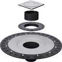 Shower Drain Kit 4 Inch Stainless Steel Grate with Vertical ABS 2 Inch Flange for Schluter Systems Kerdi Drain - Brushed Nickel