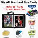 Mini Card Binder, 1-Pocket Super Lightweight Zipper Binder Holds 80+ Trading Cards, Small Cards Binder for TCG, MTG, Sports & Game Cards, Portable Gift for Girls & Collectors (Sky blue)