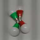 4 Pack LED Red and Green Light Bulbs - 120V E26 Base 9 Watt (60-watt Replacement) - Red and Green Bulbs for Party Decoration, Porch, Home Lighting, Christmas 4 Pack