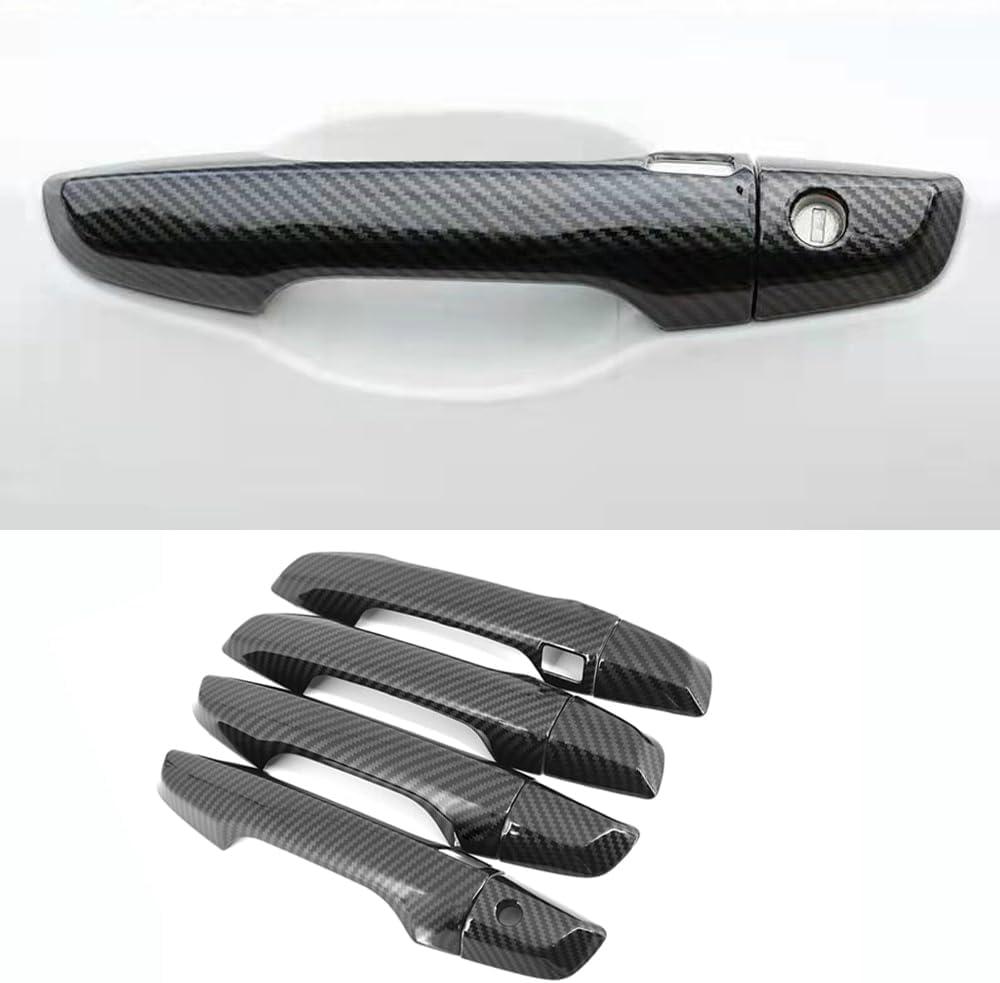 Car Accessories Fit for Honda CR-V CRV 2017 2018 2019 2020 2021 2022 Exterior Door Handle Cover Trim (Carbon Fiber) ABS 8 PCS with Smart Keyhol