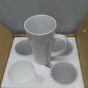 BYCNZB 16oz White Funnel Ceramic Tall Coffee Mugs for Coffee, Tea, Cocoa, Latte, Milk set of 4