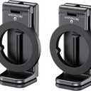 PROfezzion 2-Pack Magnetic Airplane Phone Holder for MagSafe, iPhone 16, 15, 14, 13, 12 & All Phones, Handsfree Phone Mount for Seat Tray Table, Travel Essential Must Have Accessories for Flying-Black