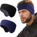 WTACTFUL Double-Layer Fleece Pro, Ear Warmers Muffs Cold Weather Winter Headband Ear Covers for Men Women Ski Running Cycling (Black, Blue)