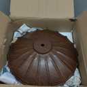 Walnut Finish Flush Mount Ceiling Light,Hallway Lighting Fixture with Metal Lampshade,Mid Century Semi Flush Mount Ceiling Lamp for Hallway Entryway and Office (Wood)