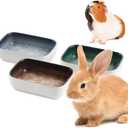 3 Pack Hamster Ceramic Bowl Small Animals Anti-Turning Food Water Bowl for Rabbit Sugar Glider Hamster Guinea Pig Hedgehog Squirrel ((Blue, Green and Brown)