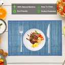 ANDSTAR Bamboo Placemats Set of 8 Non-Slip Waterproof - 12x18 Inch Reusable Table Mats for Kitchen Dining, Eco-Friendly Thick Heat Resistant Dishwasher Safe Home Decor (Green)