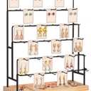 Jewelry Display for Vendors, 36 Hooks Earring Display Stands for Selling, Earring Holder Organizer for Earring Cards, Bracelets, Rings, Necklaces, Keychains Retail (Burlywood)