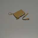 M-Plateau Wallet, Womens card Holder Leather Keychain Wallet With Zipper Coin Pocket ID Window Wrist Strap Gift Box (Khaki)