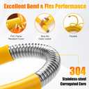 1/2" CSST Gas Line for Natural Gas & Propane | Flexible Corrugated Stainless Steel Gas Tubing with PVC Cover, Brass Fittings Included | Gas Pipe for Grills, Heaters, Stoves, Generators (33ft)