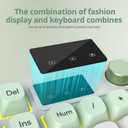 RGB Mechanical Feel Membrane Wireless Keyboard, Wired/Bluetooth/2.4G Silent ABS Ball Cap Gasket Structure Gaming Office Keyboard for PC/Mac/Win(White Green)