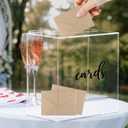 Hooqict Clear Acrylic Wedding Card Box with Slot Large Blank Gift Card Boxes for Reception, Party, Wishing Well, Money Box Holder, Graduation Decorations, Baby Shower