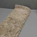 Yimobra Bath Rugs for Bathroom 32x20, Ultra Soft and Water Absorbent Bath Mats, Non Slip Plush Shower Mat Outside, Microfiber Mats for Bathroom Floor/Tub, Machine Washable, Light Beige and White