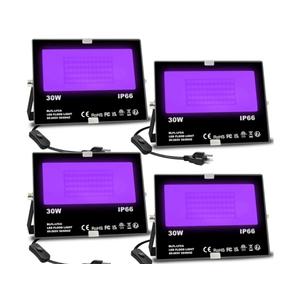 MELPO Black Light 30W LED Blacklight Flood Light Outdoor for Glow Party, Halloween Decoration, Body Paint, Fluorescent Poster, Neon Glow, IP66,US-Plug-Switch-6.7Ft Cord (3 Pack)