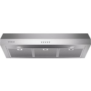 VIKIO HOME Under Cabinet Range Hood 30 Inch, 1200 CFM Dual-Motor Kitchen Vent with LED Lights, Button Control, Ducted Vent Hood, Reusable 5-Layer Aluminum Filters, Stainless Steel