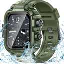 Goton IP68 Waterproof Rugged Band for Apple Watch 45mm with Case build-in Screen Protector for Men, Heavy Duty Bumper Cover Sport Strap Compatible with iWatch Series 9/ 8/ 7