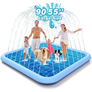 EPN Splash Pad for Dogs & Kids, Extra Large Sprinkler Mat, 127 x 90.5 Inch