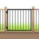42" H x 4 ft. W Deck Railing Gate, Extra-Height Safety Gate with Latch & Hinges, Textured Black AAMA 2604 Powder-Coat Finish for Decks, Porches & Balconies (1 Gate)