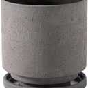 Nihow 5.7 Inch Plant Pot, Ceramic Pots for Plants with Drainage Hole and Saucer, Plant Pots Indoor for Home Garden Patio Office, Cylinder Planters for Indoor Plants, Charcoal Gray