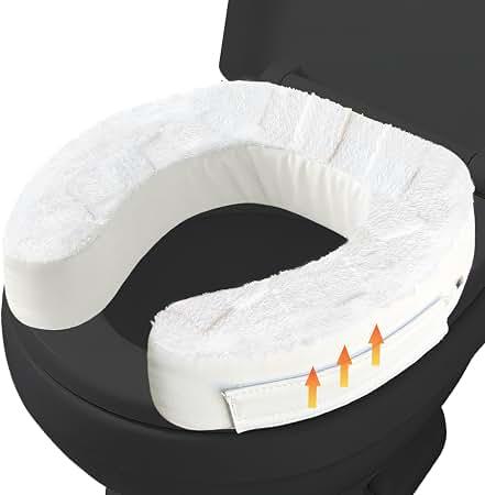 Padded Toilet Seat Cushion Off White