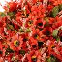 Janinka 6 Bundles Fall Artificial Flowers for Outdoors Fake Daisy Bouquet Silk Mums Flowers Bulk Look Real UV Resistant Outside Faux Plants for Garden Planter Front Door Porch Patio Decor (Red)