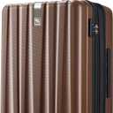 Hanke 24 Inch Expandable Checked Luggage Lightweight PC Hard Case Luggage Suitcases with Wheels TSA Luggage Rolling Large Suitcase Travel Luggage Bag for Go to University(Brown)