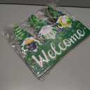 4 x St. Patrick's Day Decoration, Gnome Welcome Wooden Hanging Sign, Gnome Shamrock Wreaths for Front Door, Irish Sign Welcome Hanging for St. Patrick's Day Home Decor Party