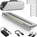 Vangoa Pro Guitar Pedal Board with 12-Isolated High-Current Power Supply, PD-XL Aluminum Folding Extended 30% More Space Powered Pedalboard Includes Premium Gig Bag, 21"x6.5", 2.7lb, Gray