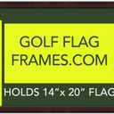 17x23 Mahogany Color Golf Flag Frame, Moulding brn-002, New Fairway Green Mat (holds 14x20 PGA, Ryder Cup, US Open Golf Flags; flag not incl) UPDATED JULY 2025