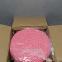 Wimarsbon Pouf Ottoman, 100% Cotton Knitted Boho Footstool, Round Footrest with Non-Skid Wood Legs, Home Dcor Handmade Pouffe, Leisure Floor Step Stool for Living Room (Pink)