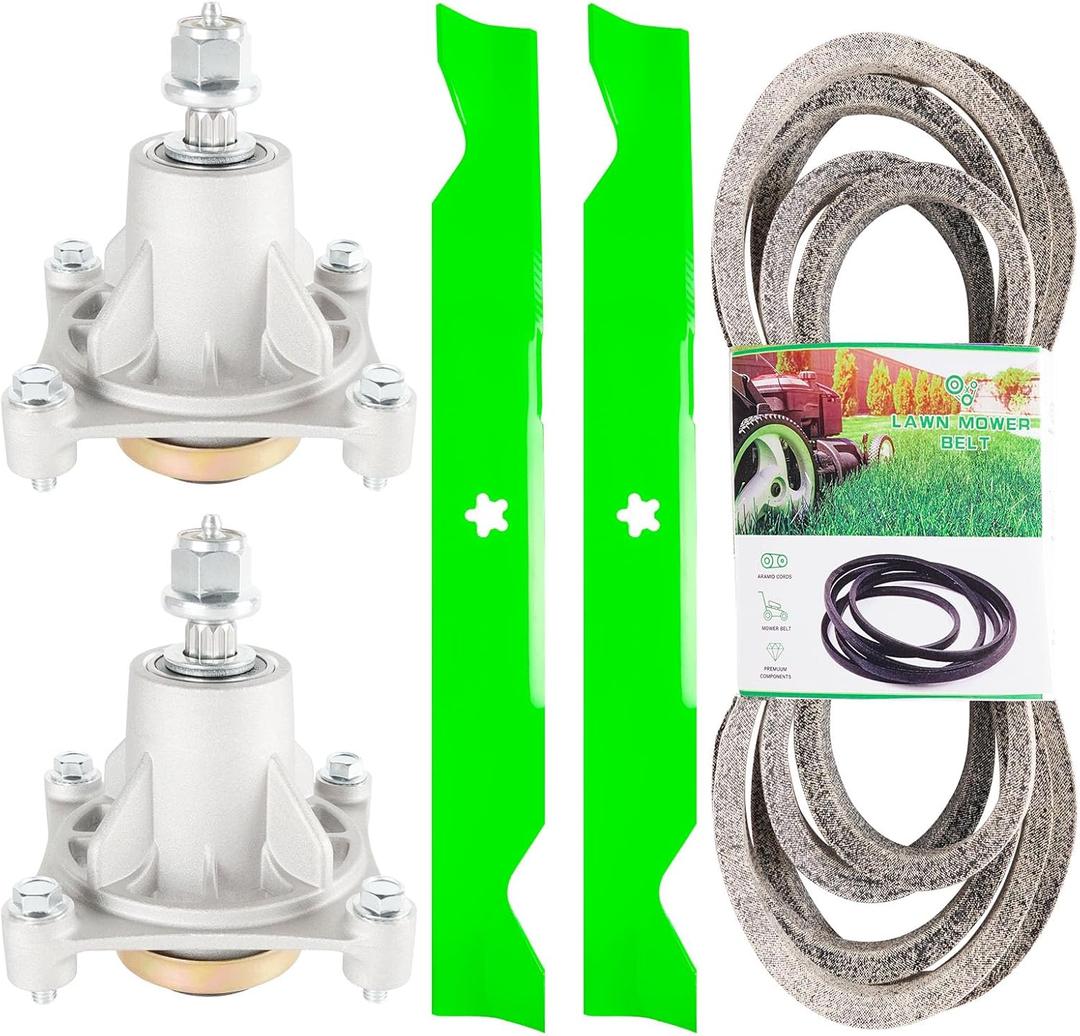 Deck Spindle Kit for 46 Inch Poulan Husq Varna Po Ulan RZ 4623 Z246 RZ4619 RZ5422 Includes 2 174356 Spindle 2 21546611 Blade 1 539117245 Be lt