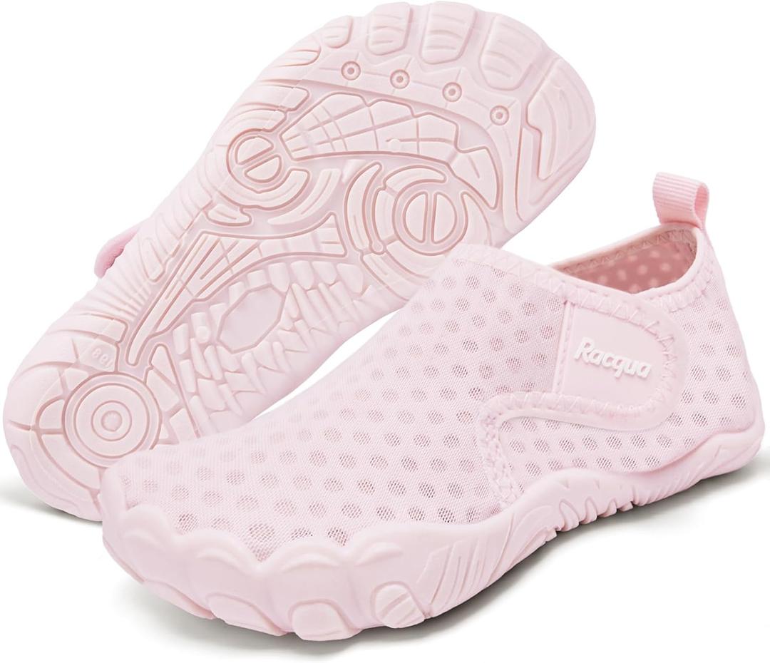 Racqua Kids Water Shoes Girls Boys Quick Dry Beach Barefoot Swim Aqua (Little Kid/Big Kid) (Wzk1653-pink) 198