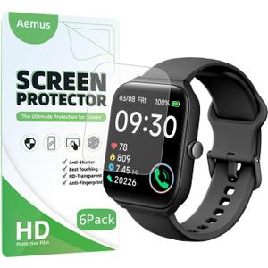 Screen Protector Compatible for TOOBUR IDW16 Smart Watch 1.95" (6 PACK) Flexible Full Coverage TPU Film Compatible for OCTANDRA SmartWatch