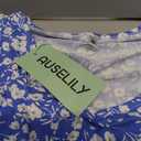 AUSELILY Women's Sleeveless V Neck Mini Dress With Drawstring Beach Cover Up Swimwear Bathing Suit Sundresses with Pockets 2025 New Floral Blue Size M