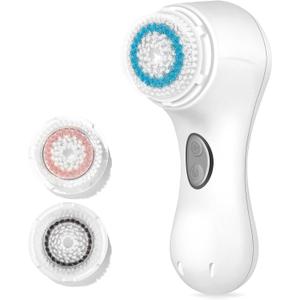 Microtree Electric Facial Cleansing Brush, Ultrasonic Vibrating Face Brush, 2 Speeds for Gentle Clean, Rechargeable Face Scrubber Exfoliator Waterproof Sonic Face Brushes for Cleansing (White)