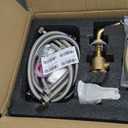 Gold Roman Tub Faucet with Sprayer, 5 Hole Bathtub Faucet with Hand Shower, 5 Piece Deck Mount Tub Faucet Set Brass, Deck Mount Tub Filler 3 Handles - JIAENLEMA