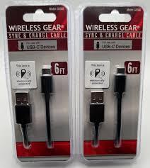 Wireless Gear Sync & Charge Cable 6 ft. 2 Pack
