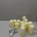 Enido 24 Pc Flameless LED Candles with Remote & Timer, Outdoor Waterproof, Flickering Electric Warm Lights for Cozy Home & Holiday Romantic Decor, Battery Operated (D 2.2 x H 4/5/6 (Ivory)