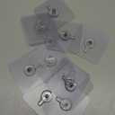 CAXUSD 12pcs Invisible Traceless Screw Stickers Punch Wall Hooks for Picture Hanging for Solid Walls Easy to Install for Photos and Decorations