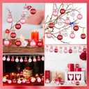 Vinsot 12 Pcs Valentines Day Ball Ornaments Pink Red White Ornaments 2.36 Inch Plastic Tree Decorations Kiss Be Mine Love Hanging Decorations Valentines Decor for Tree Home Wreath Party Decor