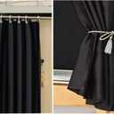 Heavy-Duty Blackout Bottom Bunk Bed Curtains Privacy Canopy Twin Size for Home Dorm, 2 Panels, Black