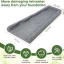 Sekcen 2 Pack Rubber Downspout Splash Block Rain Gutter Down Spout Drain Trays Gray